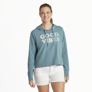 Life Is Good Women's Good Vibes Crusher-FLEX Boxy Hoodie Size Small